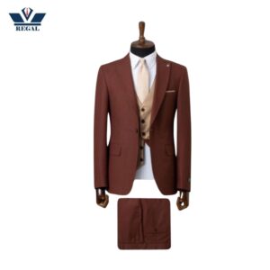 Mahogany Single-Breasted Three-Piece Suit | Classic Fit
