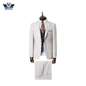 Ivory Single-Breasted Three-Piece Suit | Classic Fit